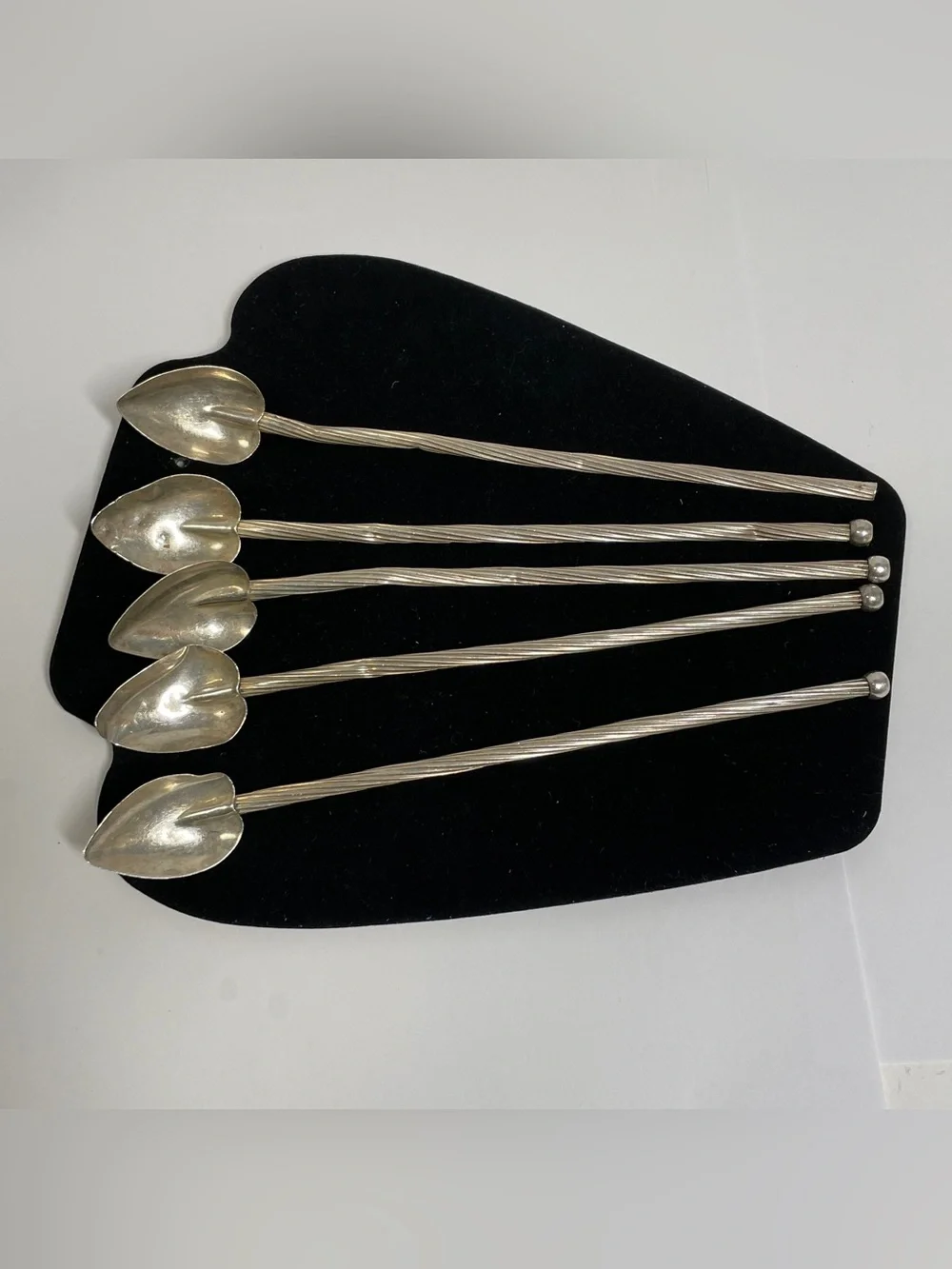 Vintage Antique Sterling Cocktail Sipper straws Spoons, circa 1900, 49g